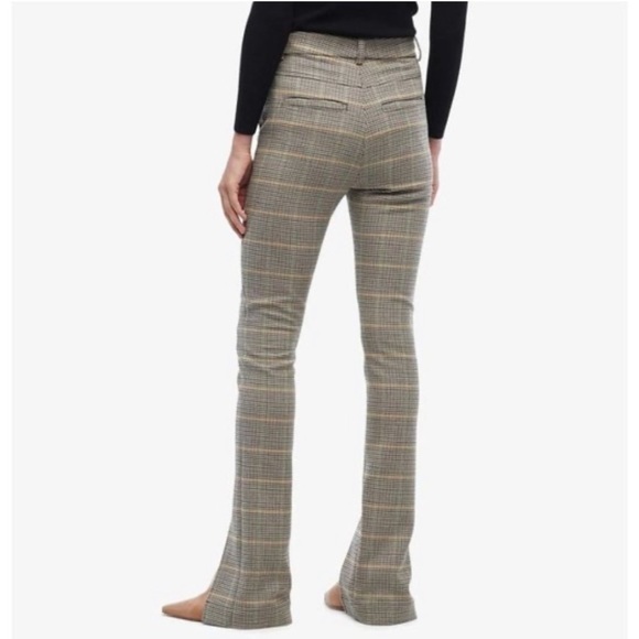 ALC NEW Edwin Split Hem Plaid Print Pants Size 2 - Picture 3 of 8